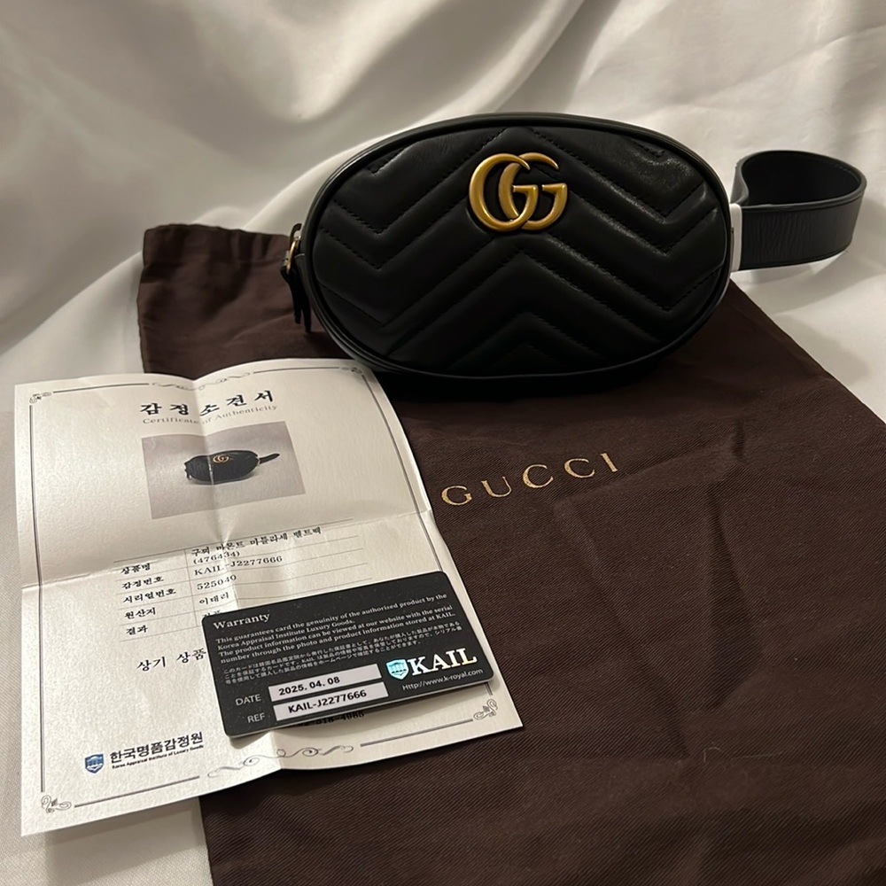 Gucci Calfskin Matelasse GG Mormont Belt Bag